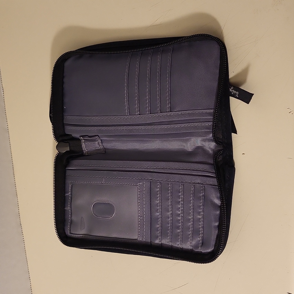 Thirty One Wallet Quilted Zip Around Wallet Card Holder Black Pick Me